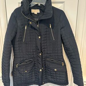Michael Kors Navy Quilted Utility Jacket